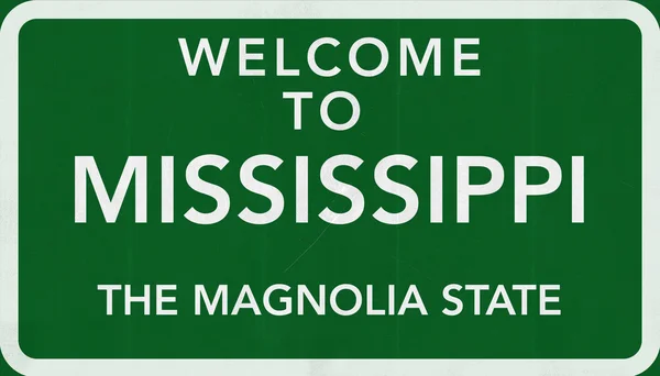 Welcome to Mississippi Road Sign — Stock Photo, Image