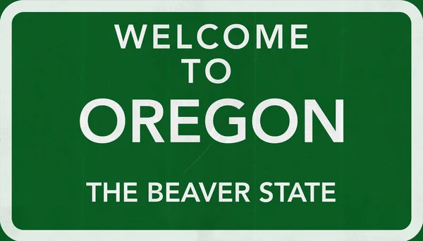 Bienvenido a Oregon Road Sign — Foto de Stock