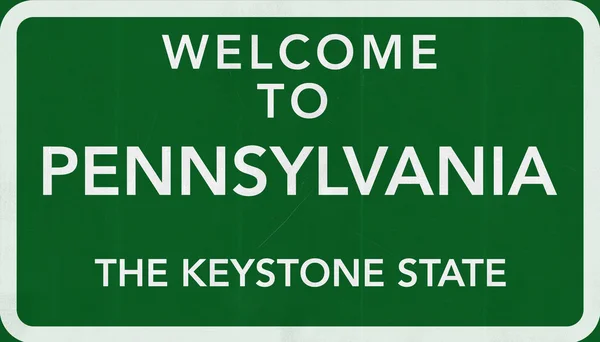 Willkommen auf dem Verkehrsschild von Pennsylvania — Stockfoto