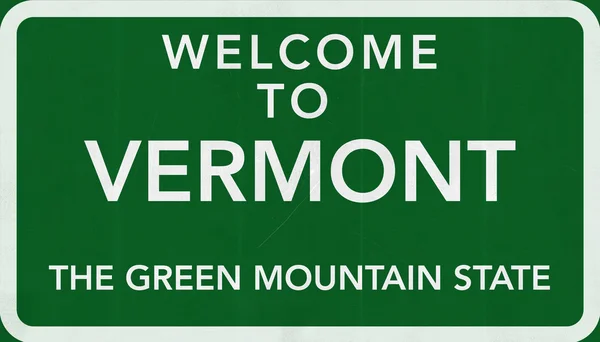 Willkommen in Vermont Straßenschild — Stockfoto