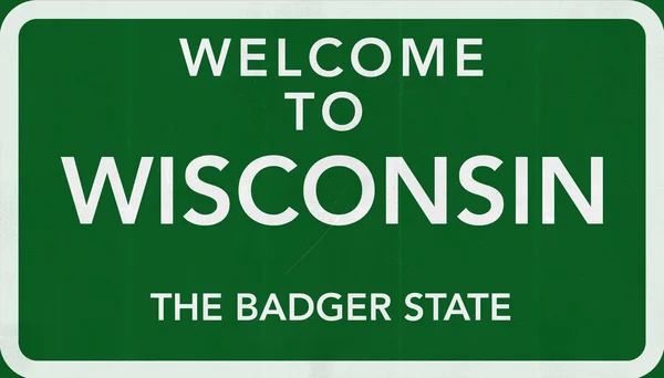 Benvenuti a Wisconsin cartello stradale — Foto Stock