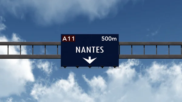 Sinal de estrada de Nantes — Fotografia de Stock