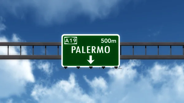 Skiltet Palermo Road – stockfoto