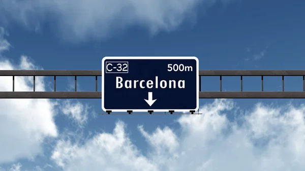 Znak drogowy Barcelona — Zdjęcie stockowe