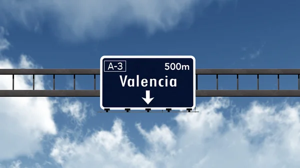 Valencia vägmärke — Stockfoto