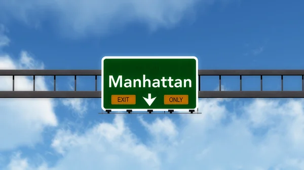 Sinal de trânsito de Manhattan — Fotografia de Stock
