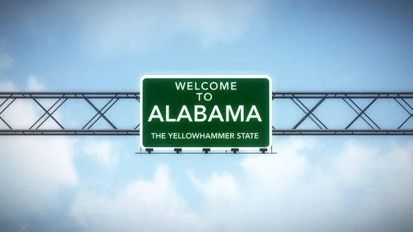 Alabama USA State Welcome to Highway Road Sign — Stock Photo, Image