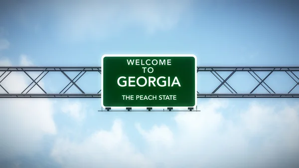 Georgia USA State Welcome to Highway Road Sign — Stock Photo, Image