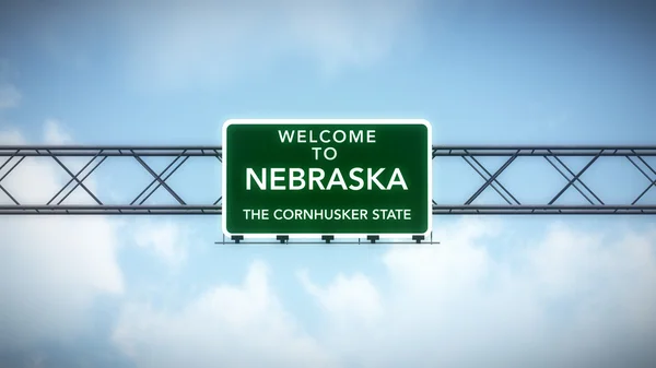 Nebraska Stati Uniti Benvenuti a Highway Road Sign — Foto Stock