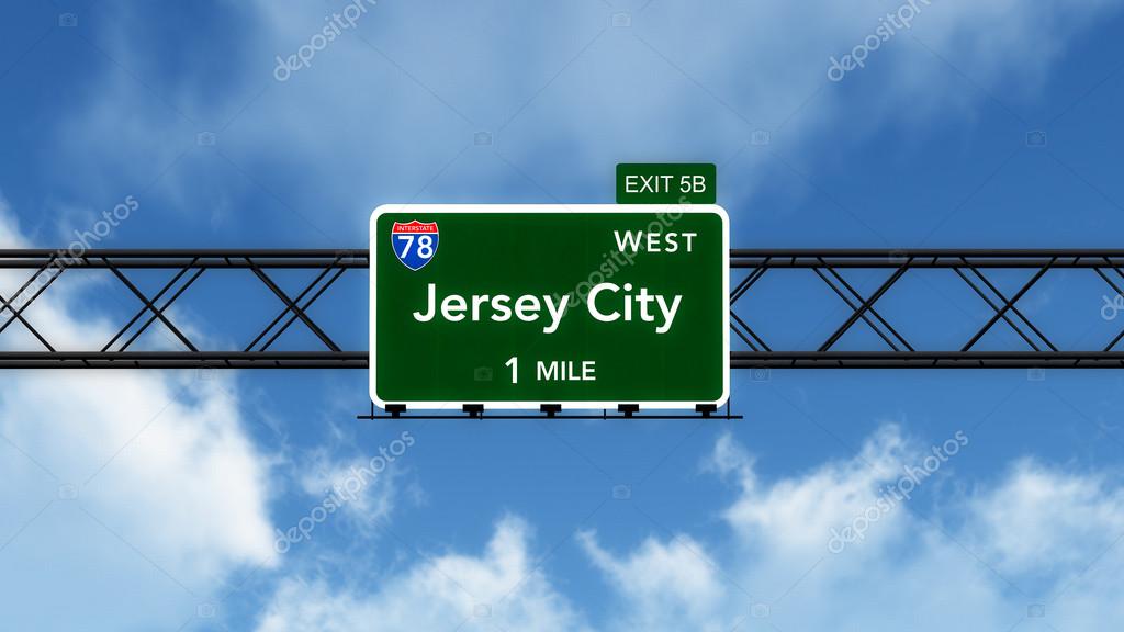 Jersey City Road Sign Stock Photo Image By C Boscorelli