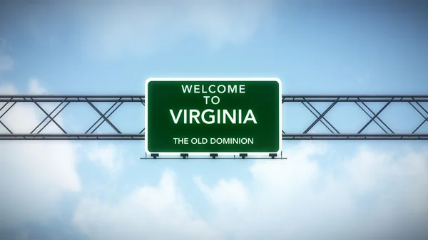 Virginia usa state willkommen zu Autobahn-Verkehrsschild — Stockfoto