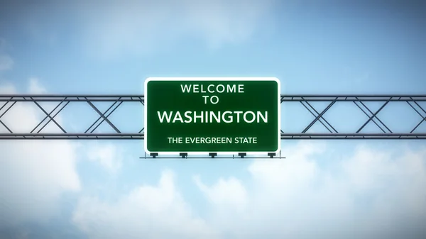 Washington USA State Welcome to Highway Road Sign — Stock Photo, Image