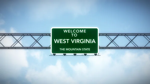 West Virginia USA State Bienvenido a la señalización de la carretera —  Fotos de Stock