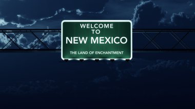 Otoban yol işaret yeni Meksika ABD devlet Hoşgeldiniz