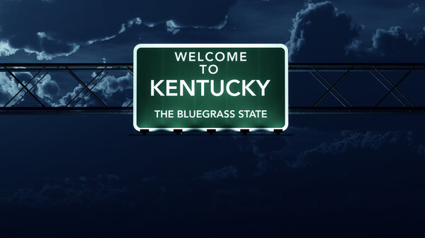 Kentucky USA State Welcome to Highway Road Sign