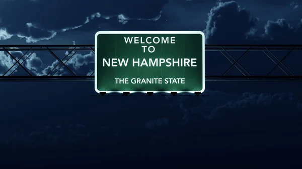 Stato del New Hampshire Stati Uniti Benvenuti a Highway Road Sign — Foto Stock