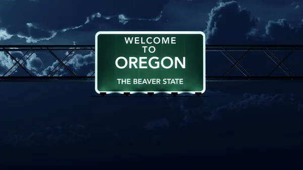 Oregon USA State Welcome to Highway Road Sign — Stock Photo, Image