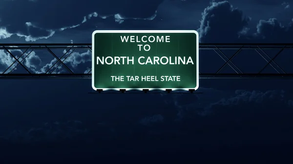 North Carolina USA State Welcome to Highway Road Sign — Stock Photo, Image