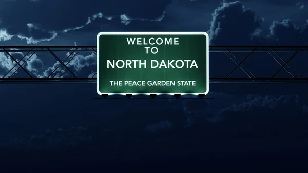 North Dakota Stati Uniti Benvenuti a Highway Road Sign — Foto Stock