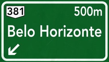 Belo Horizonte Brezilya Otoban yol işareti