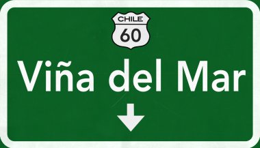 Vina Del Mar Şili Otoban yol işareti