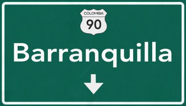 Barranquilla Kolombiya Otoban yol işareti