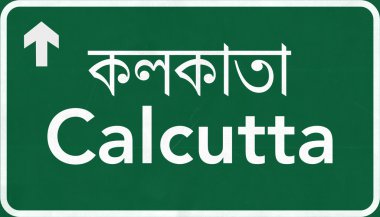 Calcutta Hindistan Otoban yol işareti