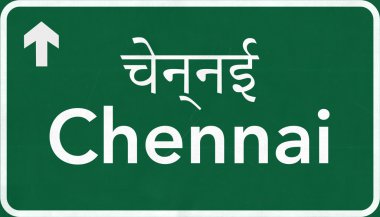 Chennai Hindistan Otoban yol işareti