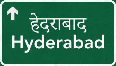 Hyderabad Hindistan Otoban yol işareti