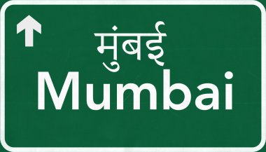Mumbai Hindistan Otoban yol işareti