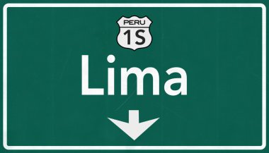 Lima Peru karayolu yol işareti
