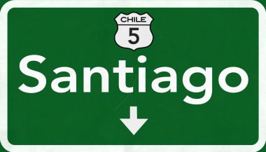 Santiago Şili Otoban yol işareti