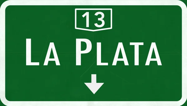 La Plata Argentina Highway Road Sign — Stock Photo, Image