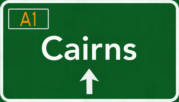 Cairns australia highway straßenschild — Stockfoto