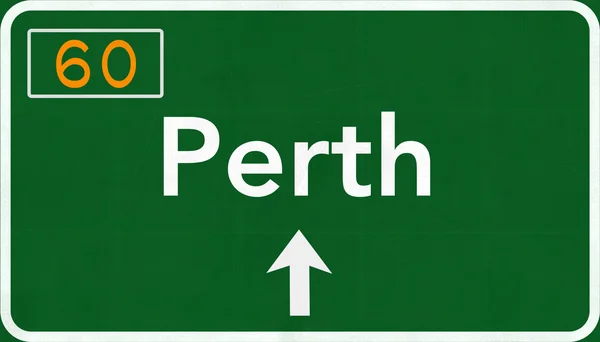 Señal de carretera de Perth Australia — Foto de Stock