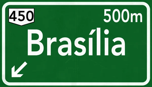 Бразиліа-Бразилія шосе дорожній знак — стокове фото