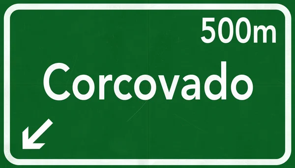 Corcovado Rio De Janerio Brazilië Highway Road Sign — Stockfoto