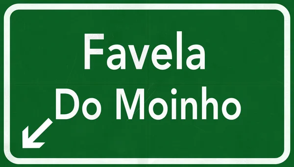 Favela Do Moinho Brazil Highway Road Sign — Stock Photo, Image