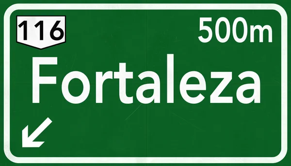 Fortaleza Brasile Highway Road Sign — Foto Stock