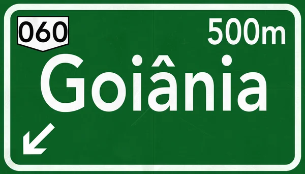 Goiania Brazilië Highway Road Sign — Stockfoto