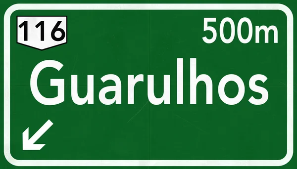グァルーリョス ブラジルの高速道路の道路標識 — ストック写真