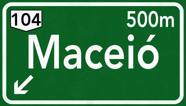 Maceio Brazilië Highway Road Sign — Stockfoto