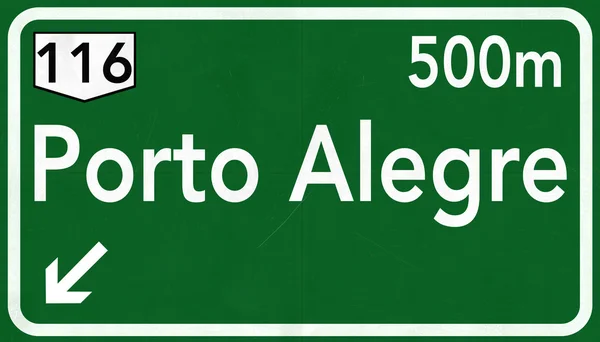 Poort Alegre Brazilië Highway Road Sign — Stockfoto