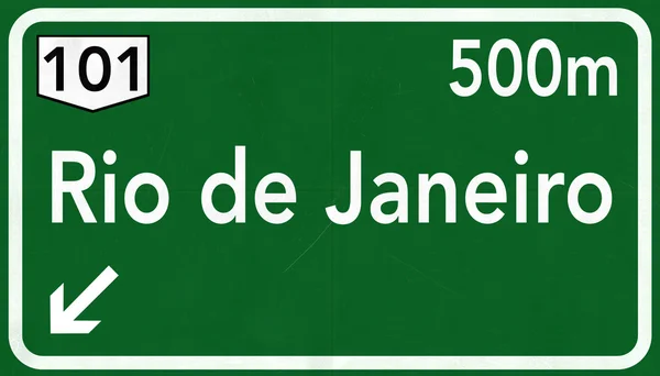 Rio De Janeiro Brasilien Highway Vägmärke — Stockfoto
