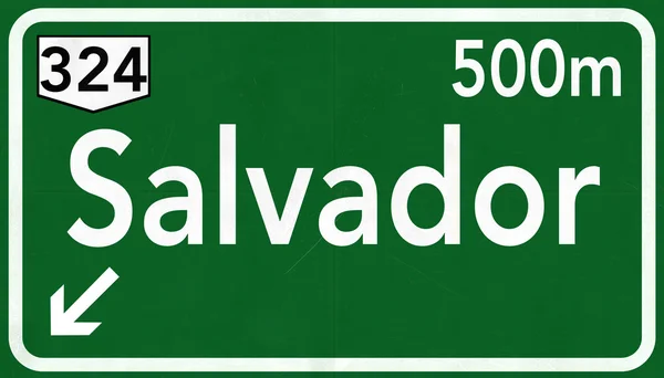 Salvador brasilien autobahnschild — Stockfoto