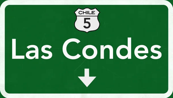 Las Condes Cile Highway Road Sign — Foto Stock