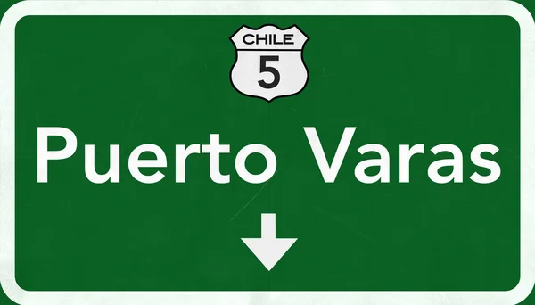 Purto varas chili autobahnschild — Stockfoto