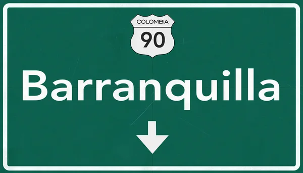 Segnale stradale di Barranquilla Colombia Highway — Foto Stock