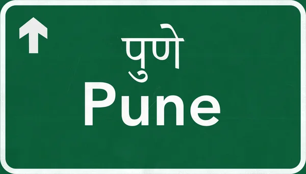 Pune India Highway Road Sign — Stock Photo, Image