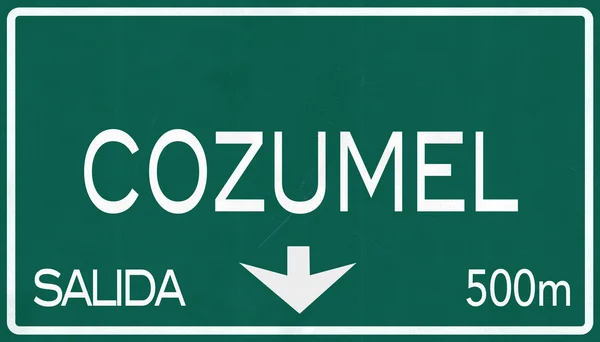 Cozumel Mexico Highway Road Sign — Stock Photo, Image